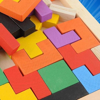 Timlim™ Wooden Tetris Puzzle Set