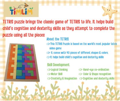 Timlim™ Wooden Tetris Puzzle Set